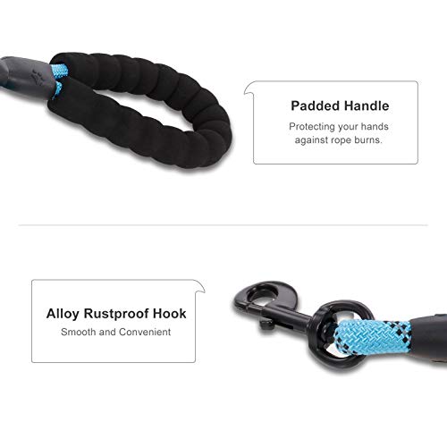 DECDEAL Corda refletiva para cães coleira com alça acolchoada 150 cm para cães pequenos e médios