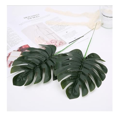 Image of SPHINX Artificial Pine,Cedar,Cypress,Conifer,Eucalyptus Stems /Needles- Faux Greenery Home Decor,Festivals,Trousseau,Gift Packing,Baskets,DIY Crafts & Celebrations- (5, Monstera Leaves Sticks Needles)