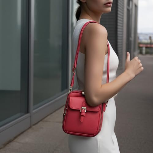 Crossbody Leather Bag, Tojoyride Vintage Crossbody Bag for Women Men, Leather Shoulder Purse with 10 Card Slots3