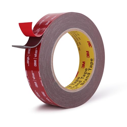 Image of Double Sided Tape Heavy Duty Mounting Tape 1 inch x 18Ft Made of 3M 4611F Gray Strong Adhesive for Reliable Bonding Waterproof Foam Tape for Home Office Car Decorative Materials and Trims