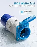 feletec Adapter CEE auf Schuko IP44, Camping Strom Adapter 230V 16A 3.500W – Ansicht 5