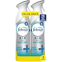 Febrezee Odor-Fighting Air Freshener, Room Fresheners, Air Effects, Air Spray, Air Freshener Mist, 8.8 Ounce - 2 Count Pack of 1 Heavy Duty Crisp Clean