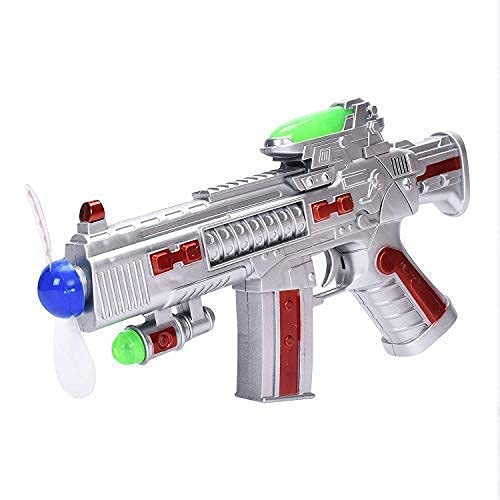 KITTS Gun for Kids with Light, Sound & Vibration, Army Style Laser Gun for Boys, Musical Weapon Gun Toy, Silver (Leger Gun)