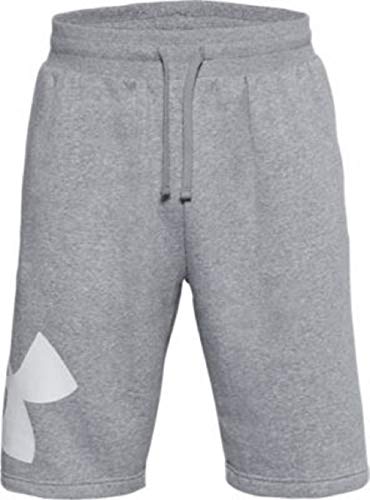 Under Armour Men's Rival Fleece Logo Shorts (Steel Medium Heather (035)/White, Medium)
