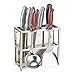 Porte-Couteau à étagère en métal épais Porte-Couteau en Acier Inoxydable Couteau de Cuisine