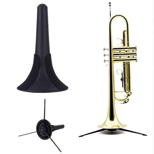 image for Jiayouy Black Portable Trumpet Stand Holder Metal Tripod Holder Stand 
