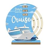 Cruise Vacation Countdown Calendar Manual Rotating Wooden Decor Wedding Retirement Cruise Beach Vacation Countdown Calendar Gifts for Women Men Friends 7 × 6.7 inch