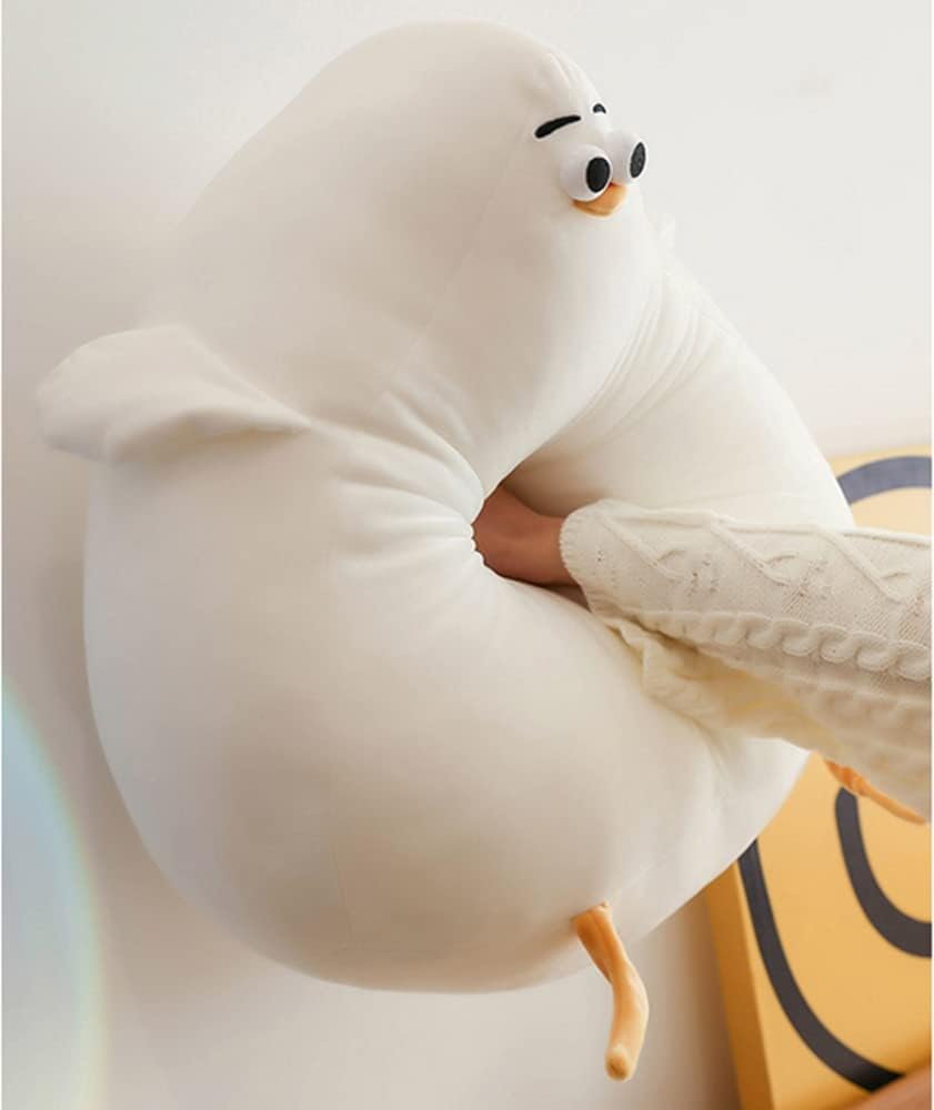 NatureMan Cute Seagull Fat Chicken Plush Toys, Funny Fat Chicken Plush Stuffed Animal Cartoon Chicken Pillow Creative Gift for Boys Girls Festival Gifts (10.23in) image 2