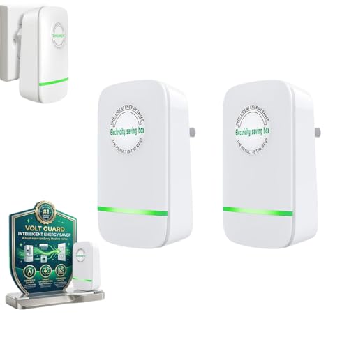 Electricity Saving Box, Electricity Saver Device, Energy Saver Plug and Power Saver Device with Power Factor Optimization for Home, Office and Household Appliances, 2 Pack