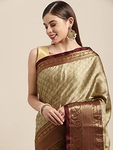 Image of Avantika Fashion Women's Woven Cotton Silk Art Silk Banarasi Saree With Blouse Piece