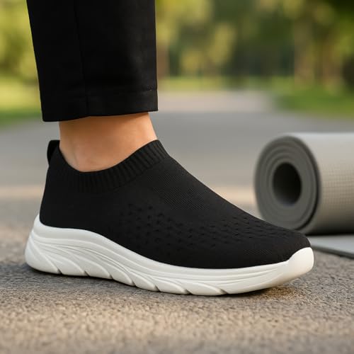 Kraasa PACE Men's Black Walking Shoes - Image 4