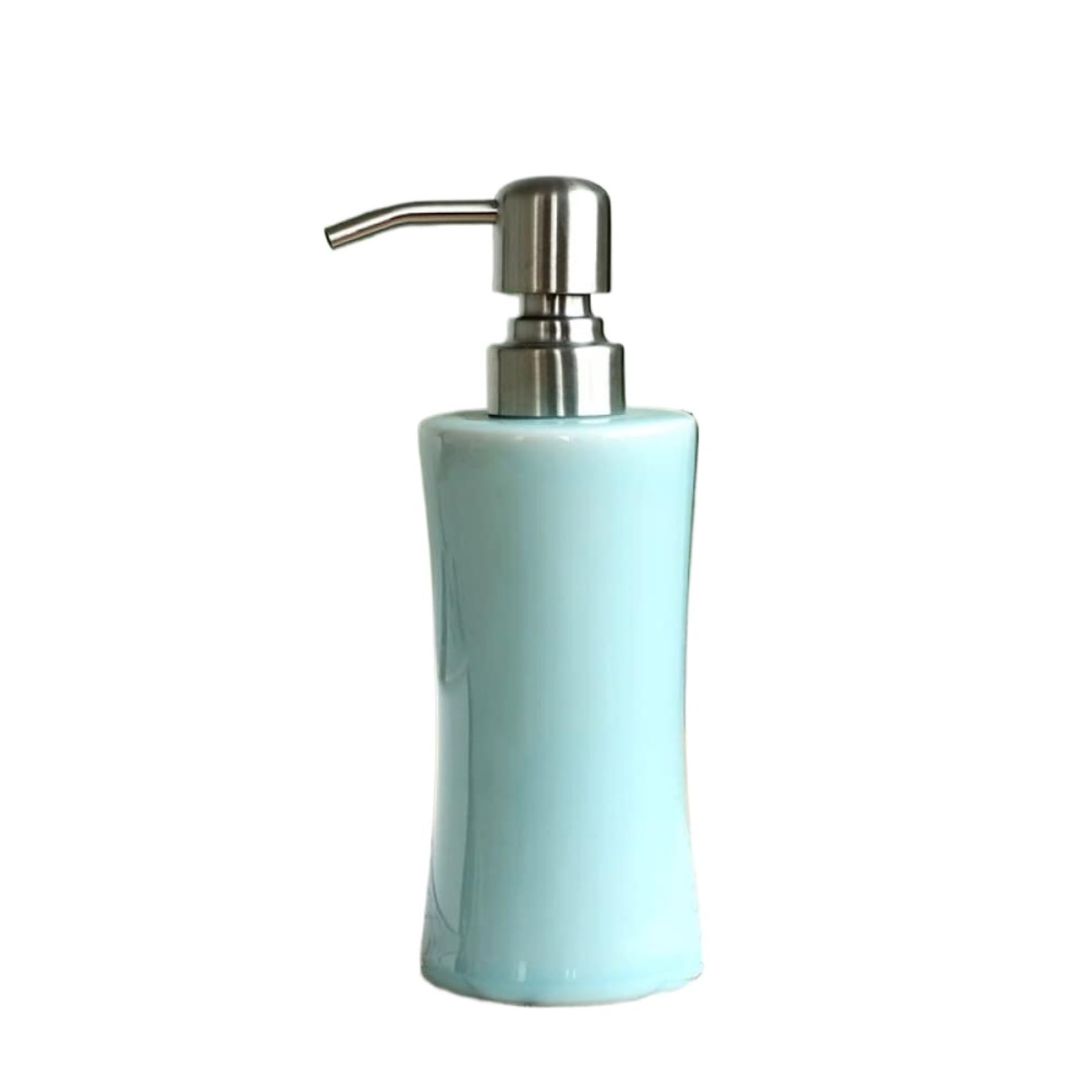 Seifenspender Spülmittelspender Vintage Seladon Keramik Geschirr Seifenspender Dekoration Mit Pumpe Leere Pumpflasche(Blue)