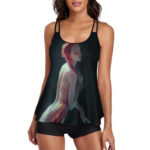 Robe de plage tankini sirène et son shorty confortable pour vos journées détente