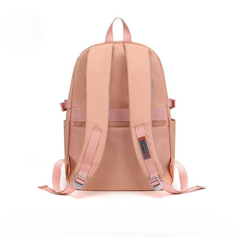 Mochila Feminina espaçosa de grande capacidade resistente nylon e leve mochila escolar elegante para viagens e uso diá (cor aleatorio（Sem pingente）)