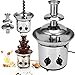 Czekoladowa Fontanna do Fondue 3 Poziomy, Mini Elektryczna Stal Nierdzewna Choco Topi Się Podgrzewacz do Zanurzania 1,8 Kg/4Lb Pojemność na Czekoladowe Cukierki Masło Serowe
