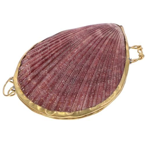 GARVALON Caja para Joyas Forma de Concha de Perla Cajita Decorativa Pequeña para Anillos y Pendientes Diseño Borde Dorado Adecuado para Regalos de Boda y Uso Doméstico Color