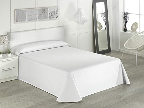 DH DHestia - Colcha Loneta de Cama Especial Hoteles de 320 gr Modelo Tamara (Cama 90/105, Blanco)