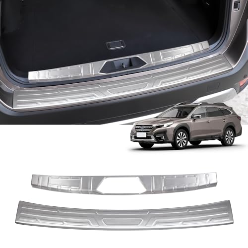 Vehicleloong for Subaru Outback Accessories Accessory 2025 2024 2023 2022 2021 Rear Bumper Protector Trunk Door Entry Guard Cover Trim, Silver, Stainless Steel, 2Pcs