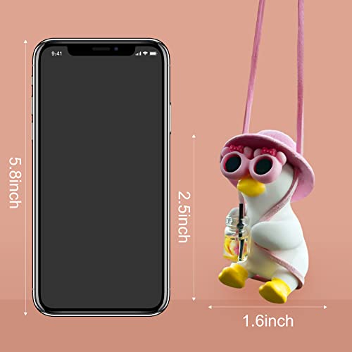 Swing Duck Car Hanging Ornament Cute Swing Duck Car Pendant Swinging Duck On Car Truck Decoration Rearview Mirror Accessories (Style B) #TOP1