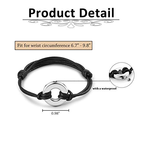 Allerpierce Black Cremation Urns Bracelet For Ashes Memorial Bracelets Circle Of Life Eternity Jewelry For Men Women #TOP2