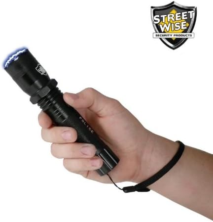 StreetWise Police Force 5 Million Volt Rechargeable Tactical Flashlight Stun Gun w/ 160 Lumen Bright Light & Holster