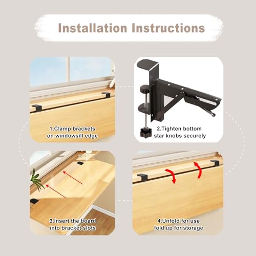 Extensor de estante de ventana de MDF mesa de repisa estable y elegante 8