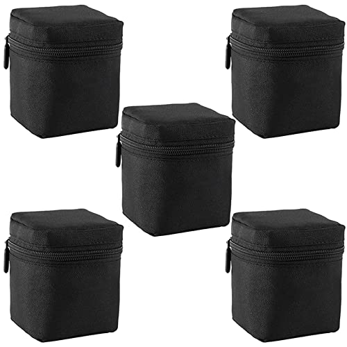 Ronlok 5 x Funda para objetivo de cámara DSLR de grosor acolchada, resistente a los golpes, funda para objetivo para cámara DSLR, Negro, 750068054