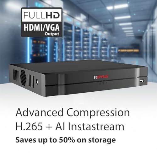 Image of CP Plus 16 Channel DVR | 4K Ultra HD Recording | H.265+ Compression | AI Functions | SMD Plus | HDMI /VGA Output | 16TB HDD Support | Remote Mobile App View [CP-UVR-1601L1N-4KI-V2]