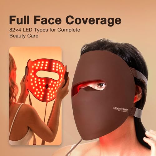 Image of JOVS 3D Red Light Therapy Mask for Face, 328 LEDs Full Face Coverage, 4 Light Modes Cordless LED Light Therapy Face Mask for The Look of Wrinkles, Home Use Skincare Device