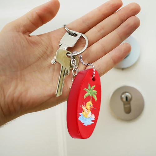 Image of Gosknor 4pcs Floating Keychains for Boating, Fishing, Surfing & Water Sports, Bright PU Floating Key Ring Boat Keyring