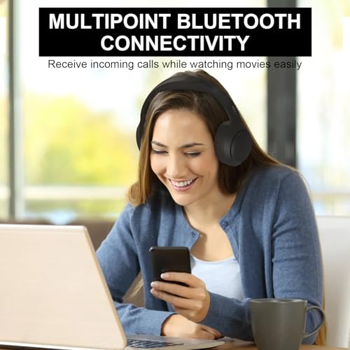 NC50 Hybrid Active Noise Cancelling Headphones,Foldable Wireless Over-Ear Headset with Microphone for Voice Assistant,65 Hours Playtime,Multipoint Bluetooth Connection - Image 4