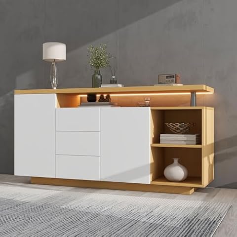 Jaxenor Stylish LED Sideboard Storage Cabinet Cover
