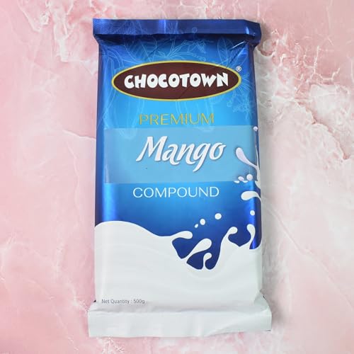 Image of Choco Nutri Town Premium Mango Compound Slab | Chocolate Bar For Making Cakes & Cookies - 500G