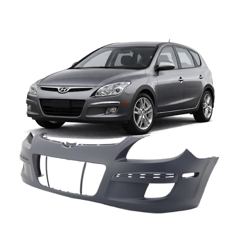 Image of Compatible with Hyundai Elantra 2009-2012 Front Bumper Cover | Primed, With Fog Light Holes, Hatchback, GL GLS L SE Hatchback, Ready to Paint, OEM 865112L300, HY1000179