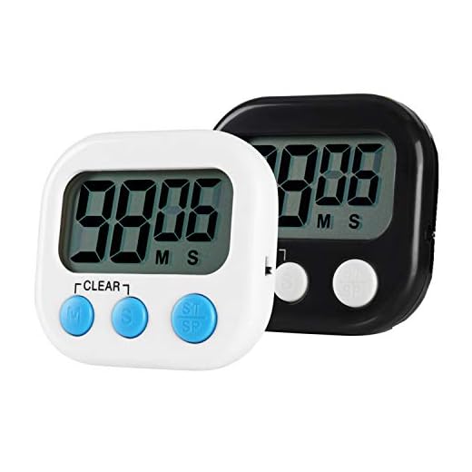 Jsdoin Temporizador de Cocina, Digital magnético Temporizadores con Alarma Fuerte y Pantalla LCD Grande, 2 Piezas