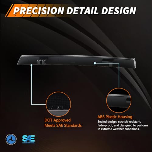 Image of Rear Bumper Reflector Compatible with Fo-rd Must-ANG 2013-2014, [DOT] [Waterproof] Rear Bumper Reflector Housing [No Bulbs], Replace OEM #DR3Z15A448A, 1 Pair, Smoked Lens