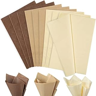 Whaline 120 Sheet Assorted Brown Tissue Paper 15 x 20 Inch St. Patrick's Day Gift Wrapping Paper Decorative Gift Wrap Tissue Paper Art Paper Crafts for Fall Harvest Holiday Pompom, 3 Colors