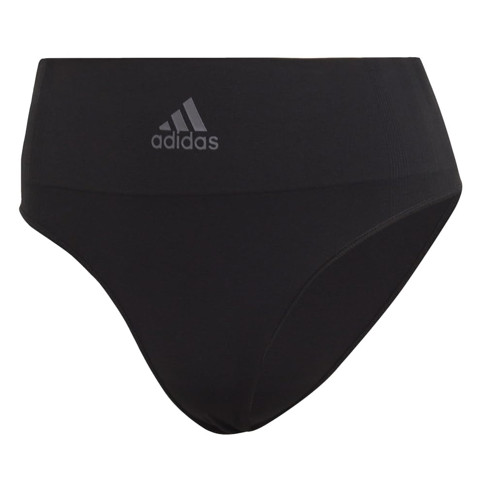Adidas Women's Black Micro-Stretch Seamless Thong Panties, Singles, L