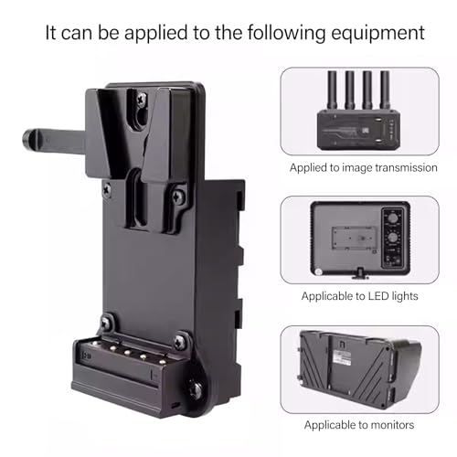 Image of Battery Plate Adapter V Mount Power Plate with Overloads Protections for NPF550 / F970 Video Production Equipment Battery Replacement Power Bracket