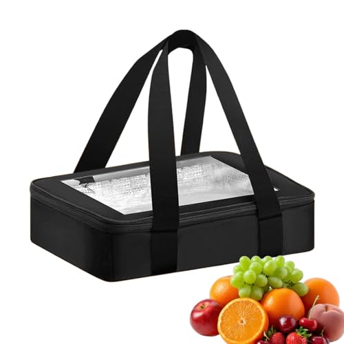 Bolsa térmica para cazuela – Transportador de alimentos aislado, bolsa térmica impermeable, transporte de comidas portátil, portavajilla plegable | Mantener caliente para fiestas, picnics, etc