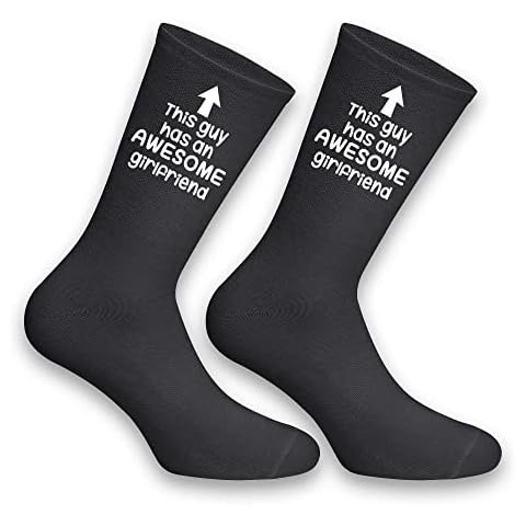 This Guy Has An Awesome Girlfriend Socks, Boyfriend Gift, Valentine Gift For Him, Relationship Gift Cover