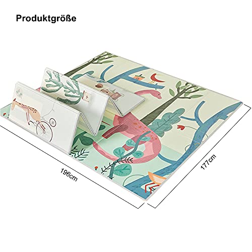 PUCHIKA Baby speelmat, kruipmat, XPE-materiaal, dubbelzijdig, opvouwbaar, vloermat voor baby's, waterdicht, vrij van… - Afbeelding 5