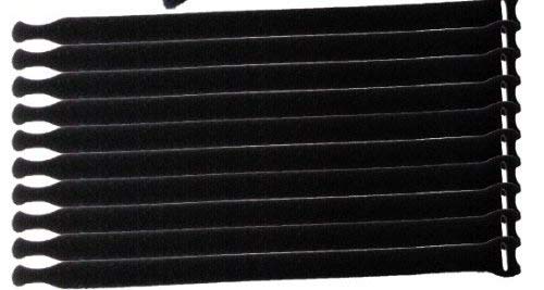 Pack of 15 18" Black Hook and Loop Fastener Cable Tie Down Straps Reusable Cord Hook & Loop Cord Cable Speaker Power Cord Straps Tie Down