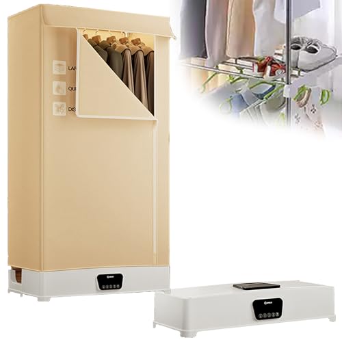 WUDLi Secadora de Ropa Plegable, 540L Secadora de Ropa Portátil, 1500W Secadora de Ropa Eléctrica, 240 Minutos Temporizador Inteligente, Pantalla Táctil Digital, Adecuado para el Hogar Uso de Viaje