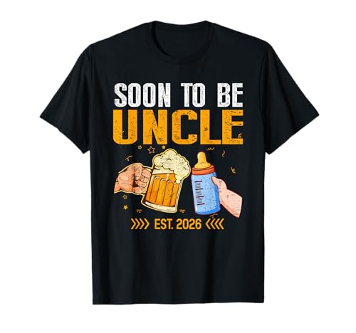 Mens Soon To Be Uncle Promu To Dad Est. 2026 T-Shirt