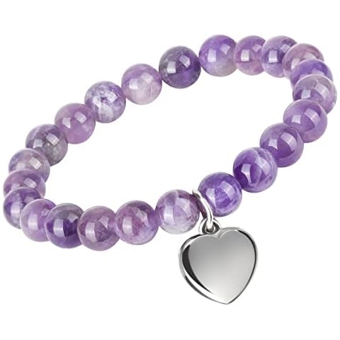 Pulsera de Amatista con Colgante de Corazón Cover