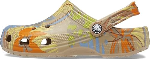 Image of Crocs Unisex-Adult Classic Graphic Clogs, Chai /Multi, 9 Men /11 Women M US