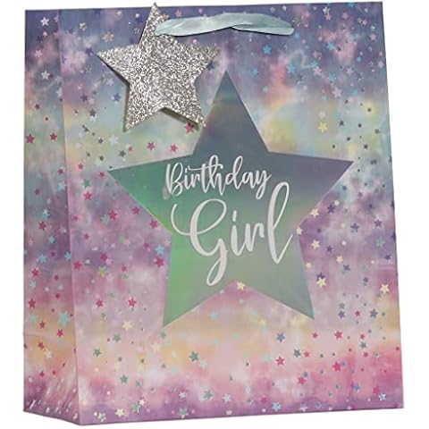 Partisan Products Pink Silver Birthday Gift Bag Cover