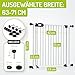 Bomi Treppenschutzgitter Merle Flatstep, Breite 63-71 cm | Türschutzgitter ohne Bohren, stabile Kindersicherung für Kind & Hund, TÜV geprüftes Hundegitter, Türgitter, Treppengitter, Metall Weiß