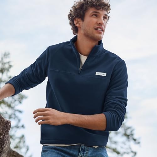 Image of Lands' End Men's Anyweather Fleece Quarter Zip Pullover